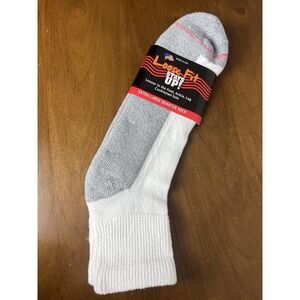 Loose Fit Stays Up XL Quarter Sock‎ White USA Made 1 Pair